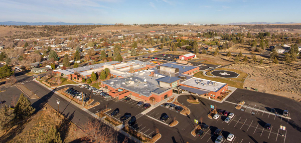Aerial photo of St. Charles Madras campus