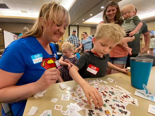 Adults and children having fun at the 2025 NICU Reunion