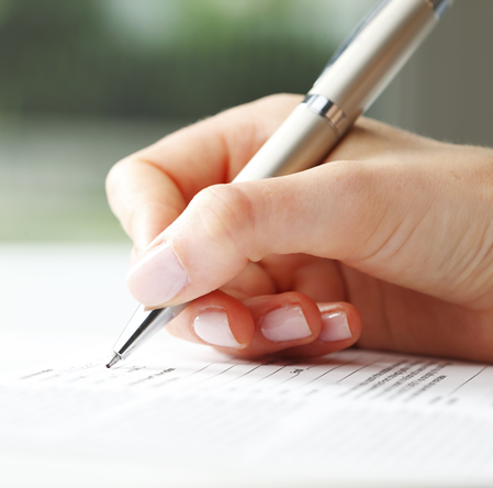 Pen writing on paper