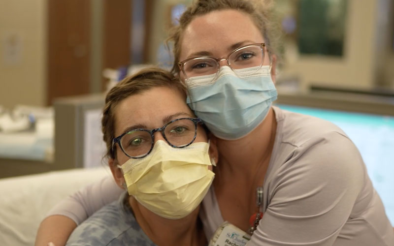 Two St. Charles nurses hugging